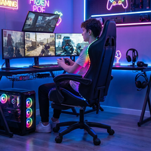 Učitajte sliku u preglednik galerije, Gaming stolica s LED RGB osvjetljenjem