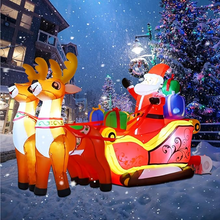 Učitajte sliku u preglednik galerije, 210 cm Djed Mraz i saonice sa sobovima