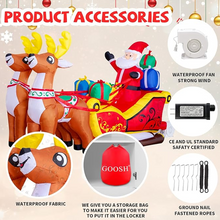 Učitajte sliku u preglednik galerije, 210 cm Djed Mraz i saonice sa sobovima