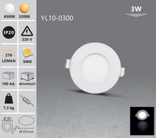 Učitajte sliku u preglednik galerije, Ugradbeni tanki LED panel - okrugli / set od 2 komada