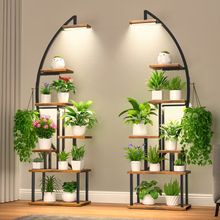 Učitajte sliku u preglednik galerije, Premium polica u obliku polumjeseca s LED rasvjetom za biljke

