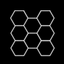 Učitajte sliku u preglednik galerije, Hexagon LED rasvjeta - set od 8 elemenata

