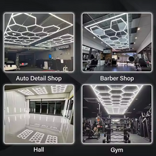 Učitajte sliku u preglednik galerije, Hexagon LED rasvjeta za garaže i radionice (244x485 cm)
